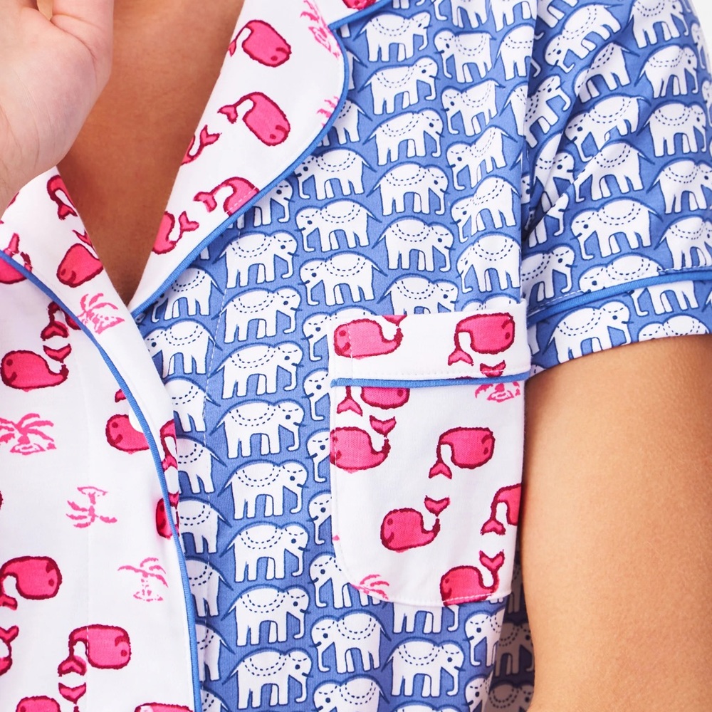 Roller Rabbit Hathi Moby Patchwork Polo Pajamas - Picture 2 of 4
